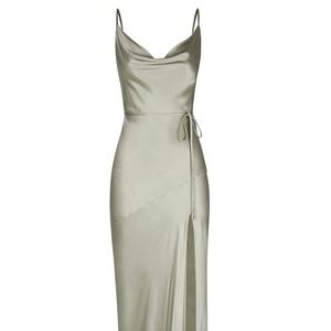 SHONA JOY LA LUNE BIAS COWL MAXI DRESS - SAGE